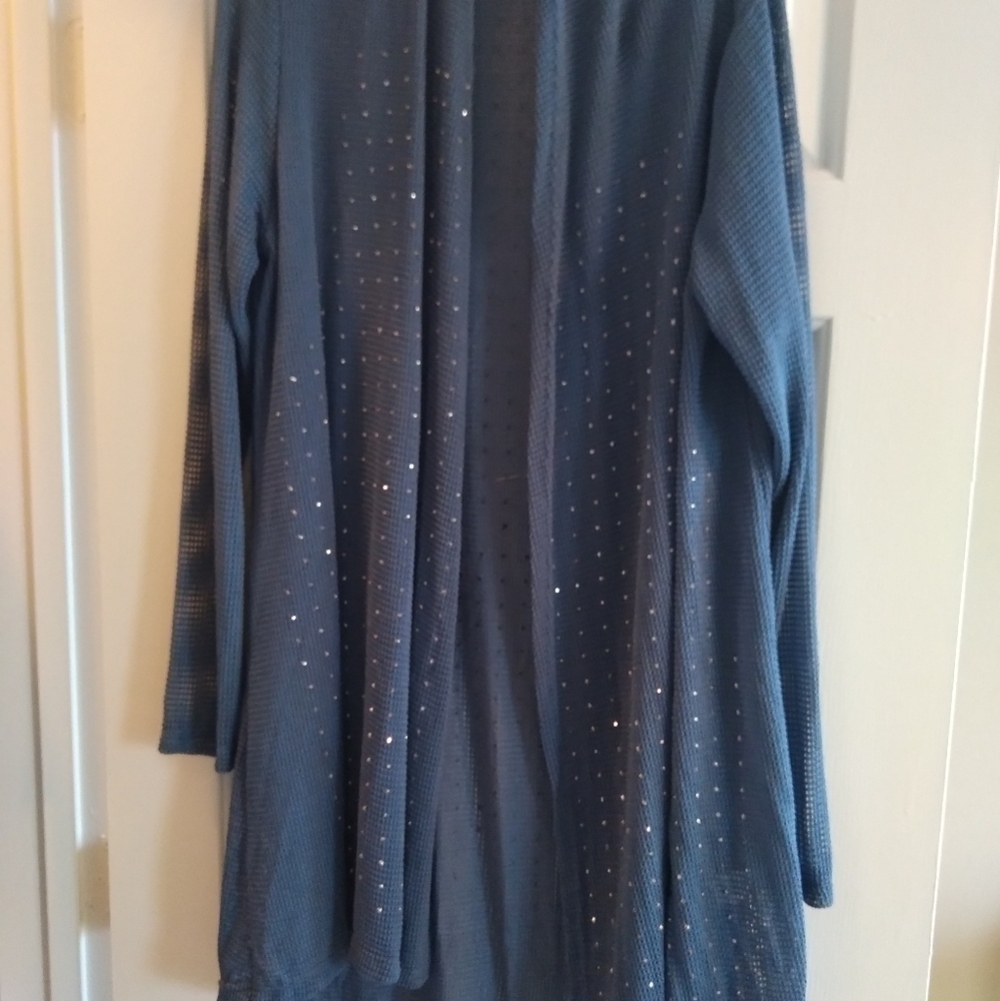 Sam Moon Sparkly Blue Cardigan Size O/S